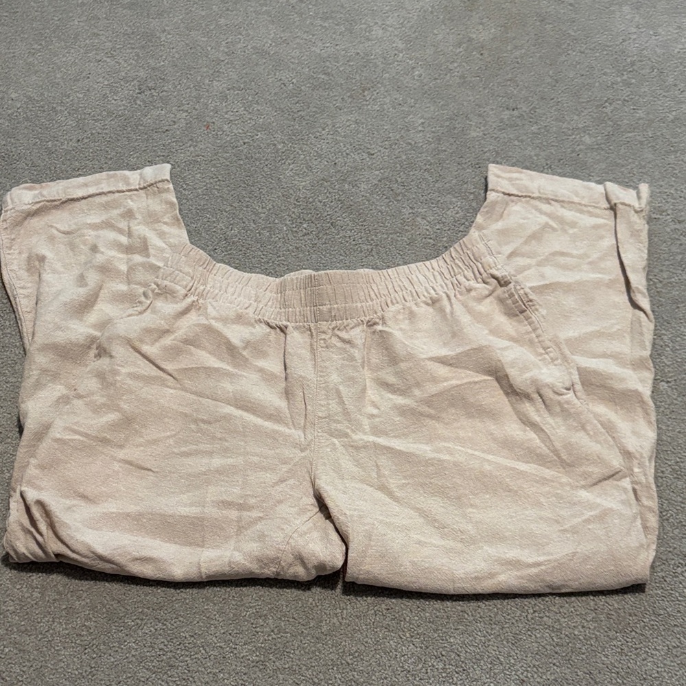 Old Navy Beige Linen Pants small